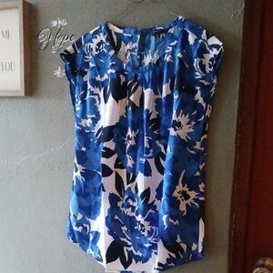 Tommy Hilfiger Blue and White Floral Blouse